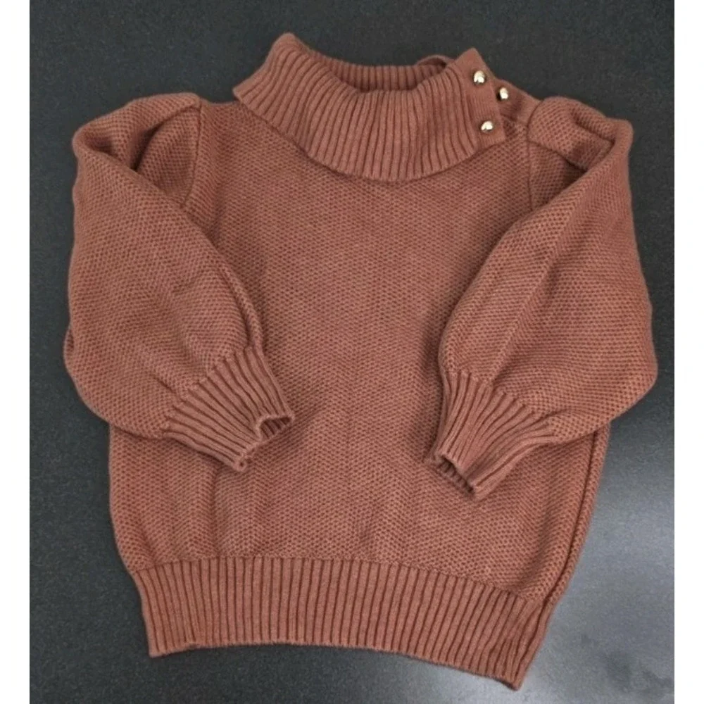 Janie And Jack Girls 8 Orange Chunky Knit Sweater Top Long Sleeve Boho Fall
